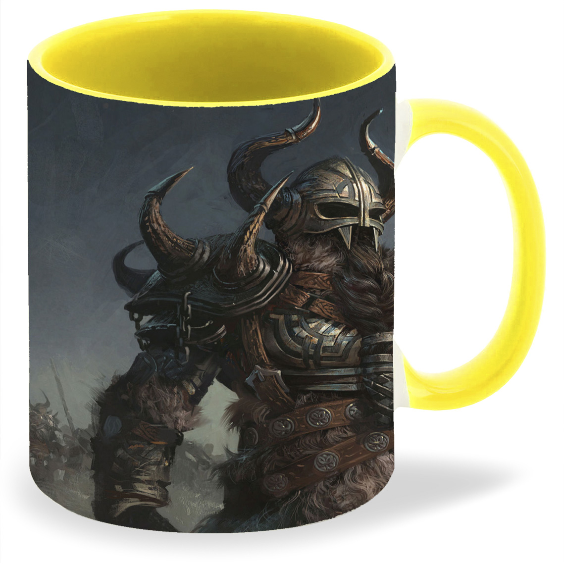 

Кружка желтая CoolPodarok guild wars eye of the north Рогатый шлем