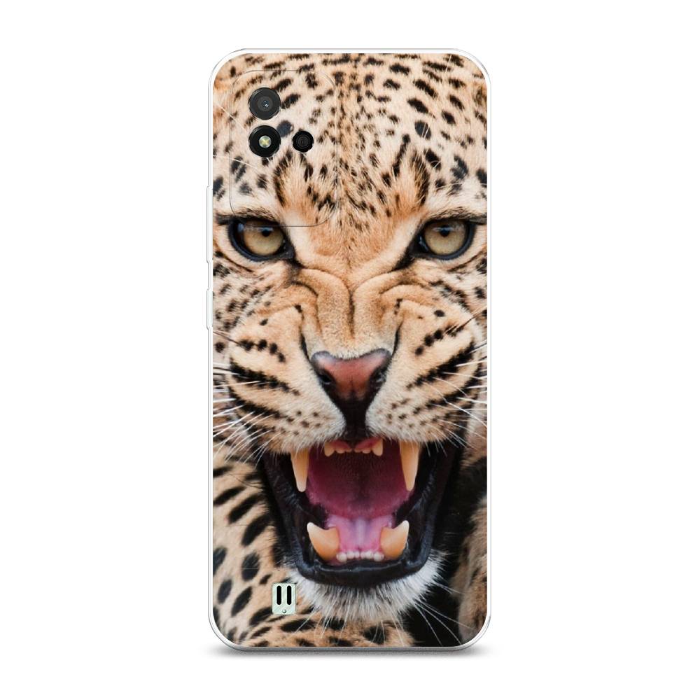 

Чехол на Realme Narzo 50i Леопард 3d, Бежевый;черный, 2510050-6