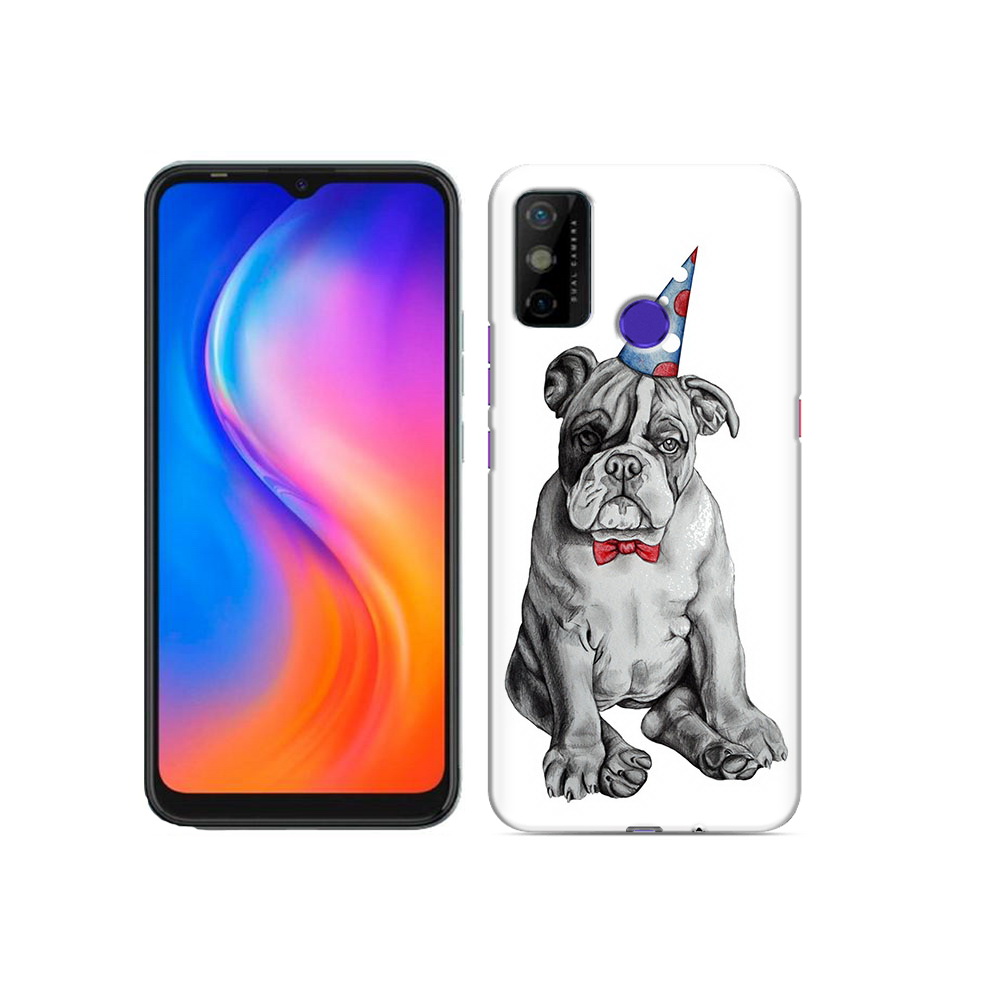 

Чехол MyPads Tocco для Tecno Spark 6 GO праздничный щенок, Прозрачный, Tocco