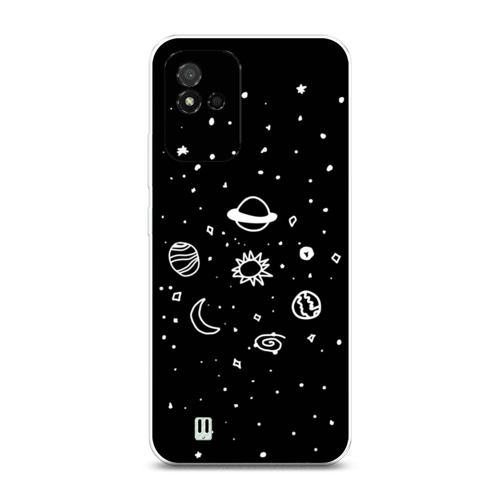 

Чехол на Realme Narzo 50i Дудл солнечной системы, Бежевый;серый, 2510050-2