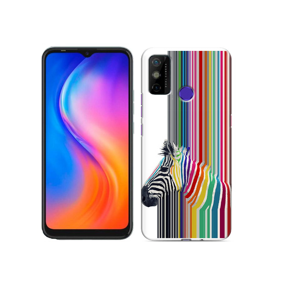 

Чехол MyPads Tocco для Tecno Spark 6 GO радужная зебра, Прозрачный, Tocco