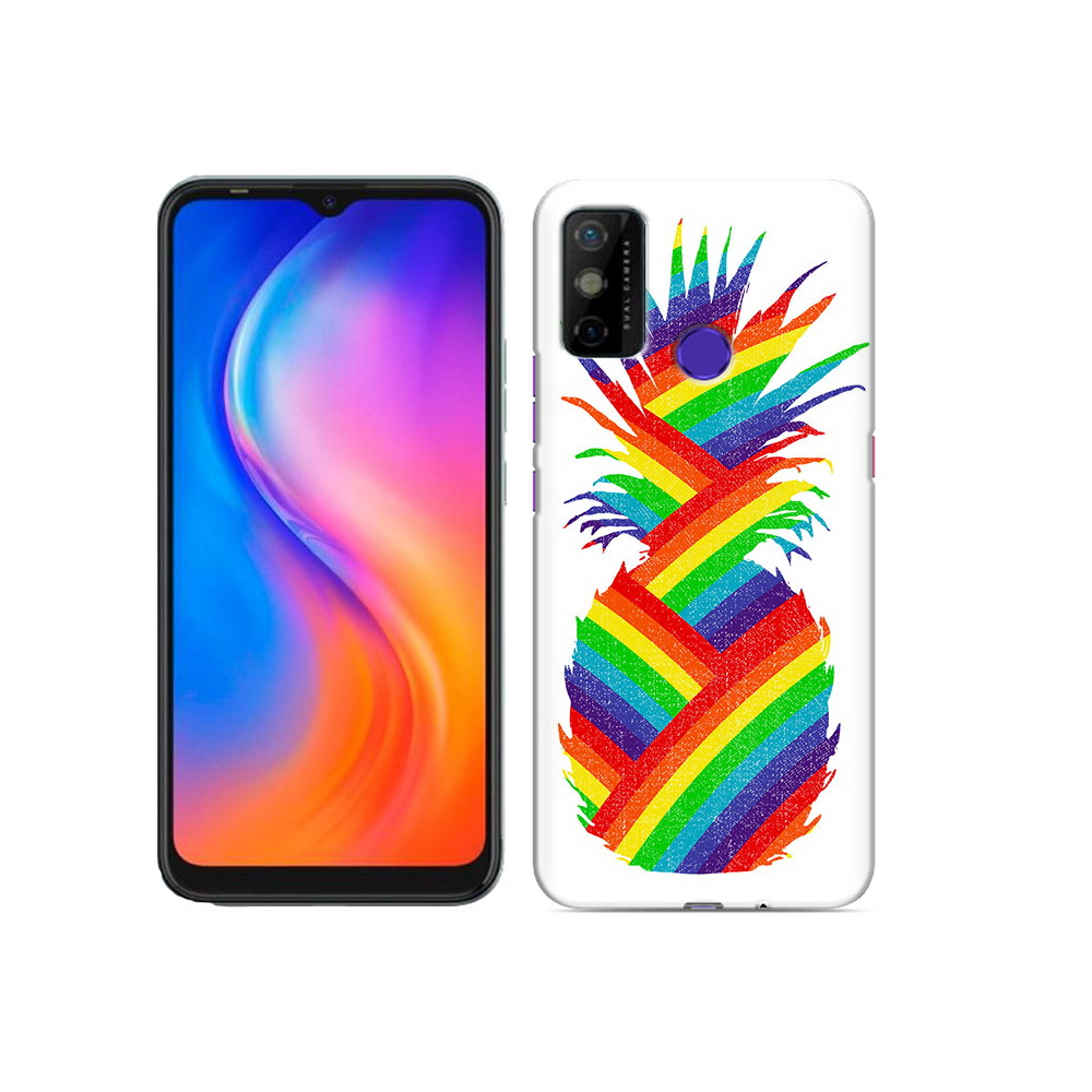 

Чехол MyPads Tocco для Tecno Spark 6 GO радужный ананас, Прозрачный, Tocco