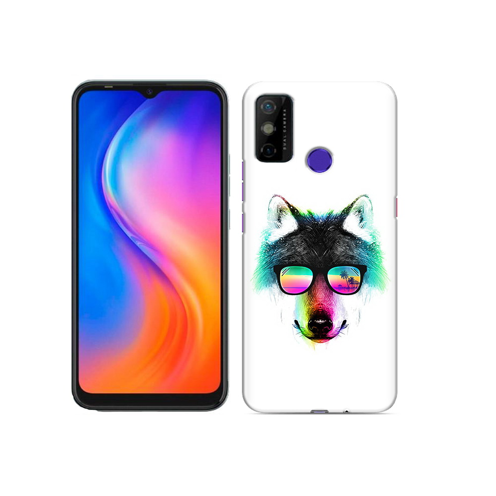 

Чехол MyPads Tocco для Tecno Spark 6 GO радужный волк, Прозрачный, Tocco