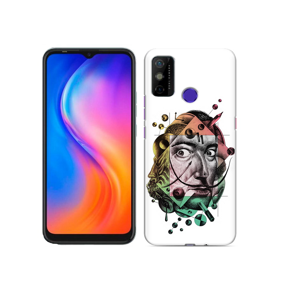 

Чехол MyPads Tocco для Tecno Spark 6 GO разноцветное лицо абстракция, Прозрачный, Tocco