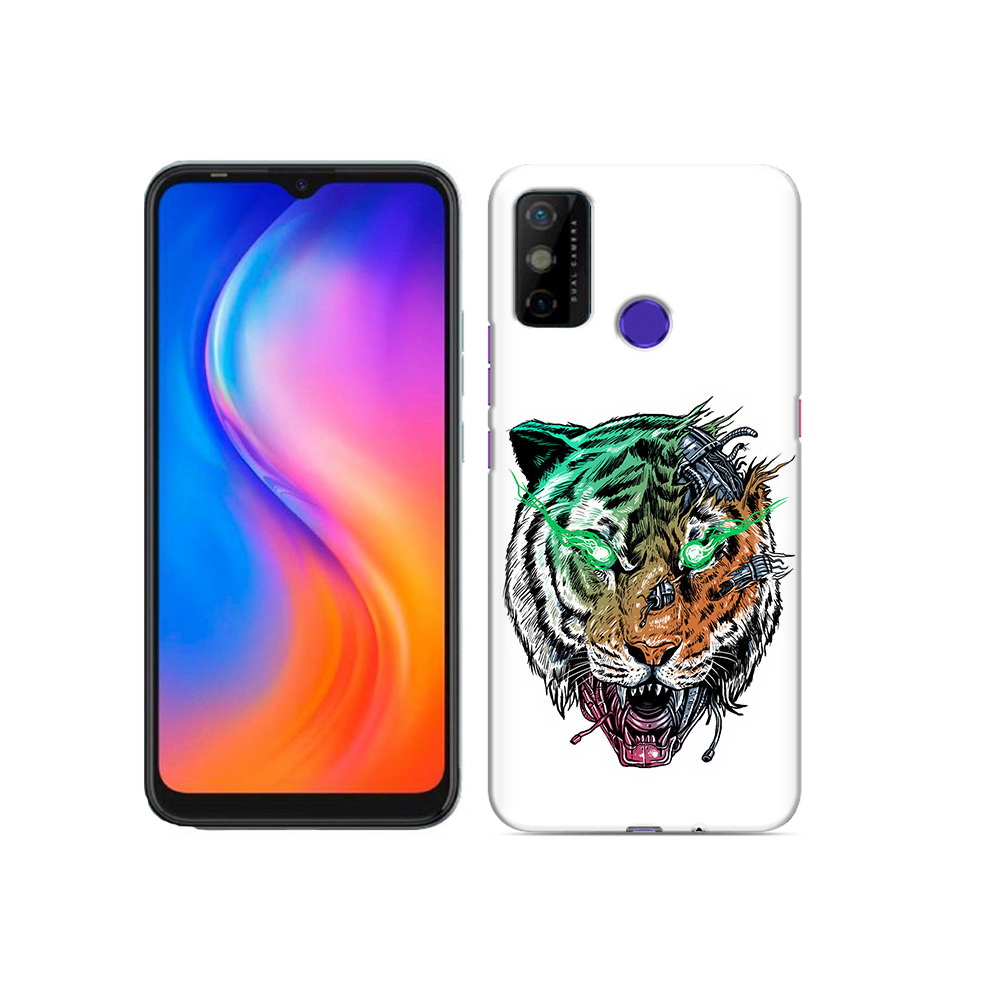 

Чехол MyPads Tocco для Tecno Spark 6 GO робо-тигр, Прозрачный, Tocco