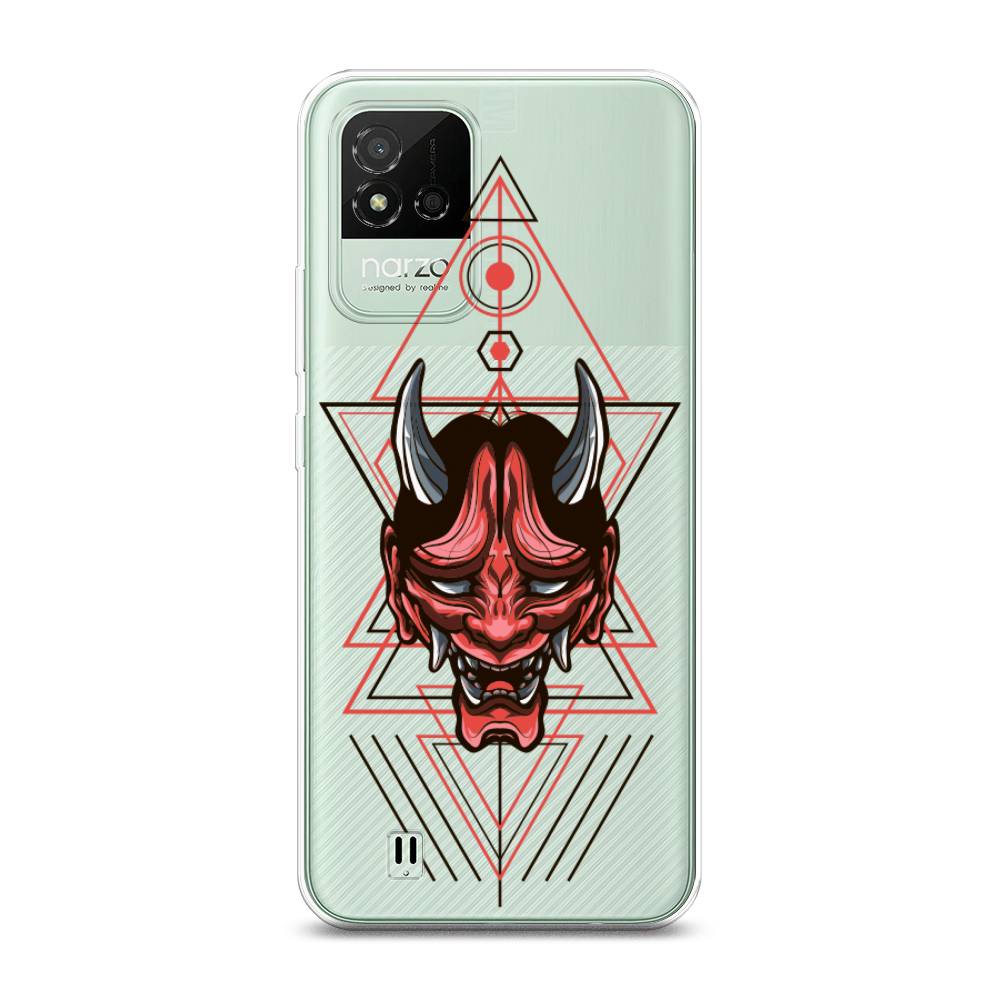 

Чехол на Realme Narzo 50i "Hanya Oni mask", Серый;красный;черный, 2510050-4