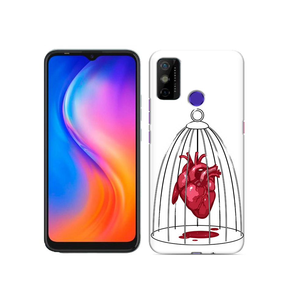 

Чехол MyPads Tocco для Tecno Spark 6 GO сердце в клетке, Прозрачный, Tocco