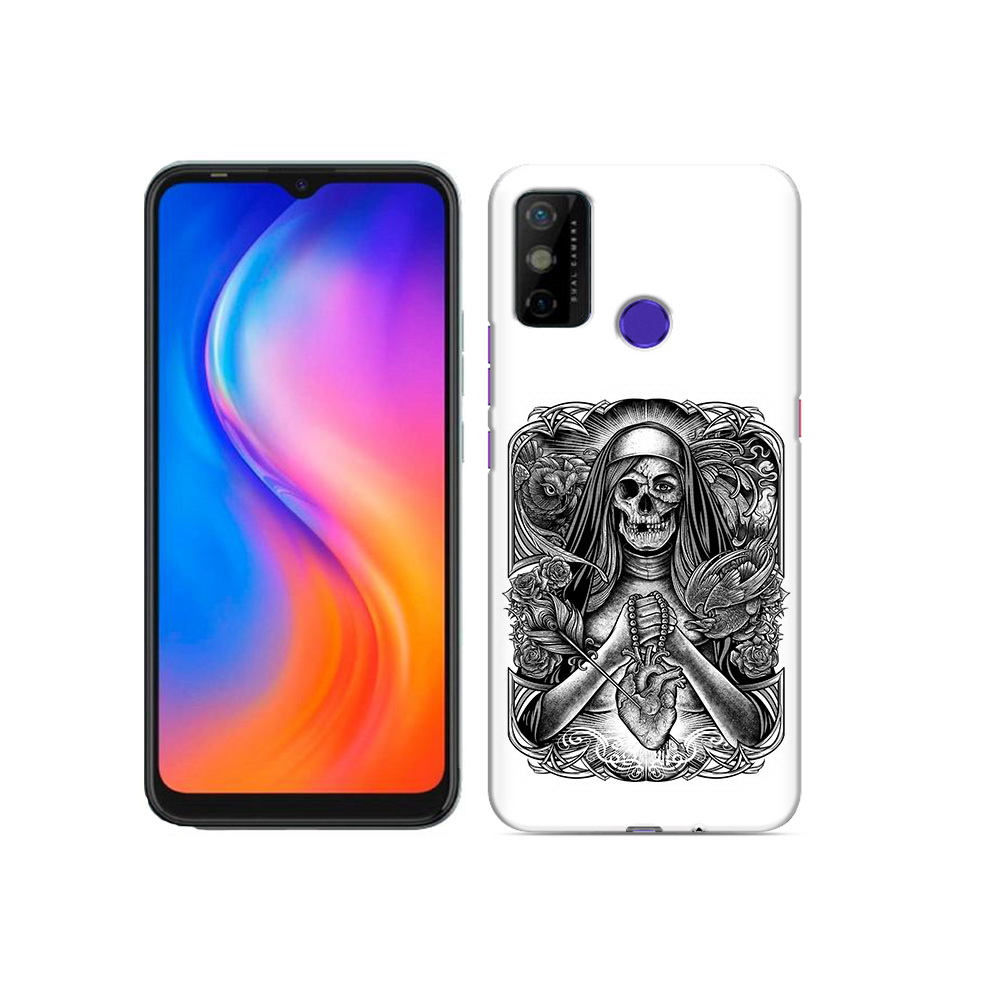 

Чехол MyPads Tocco для Tecno Spark 6 GO скелет с сердцем, Прозрачный, Tocco