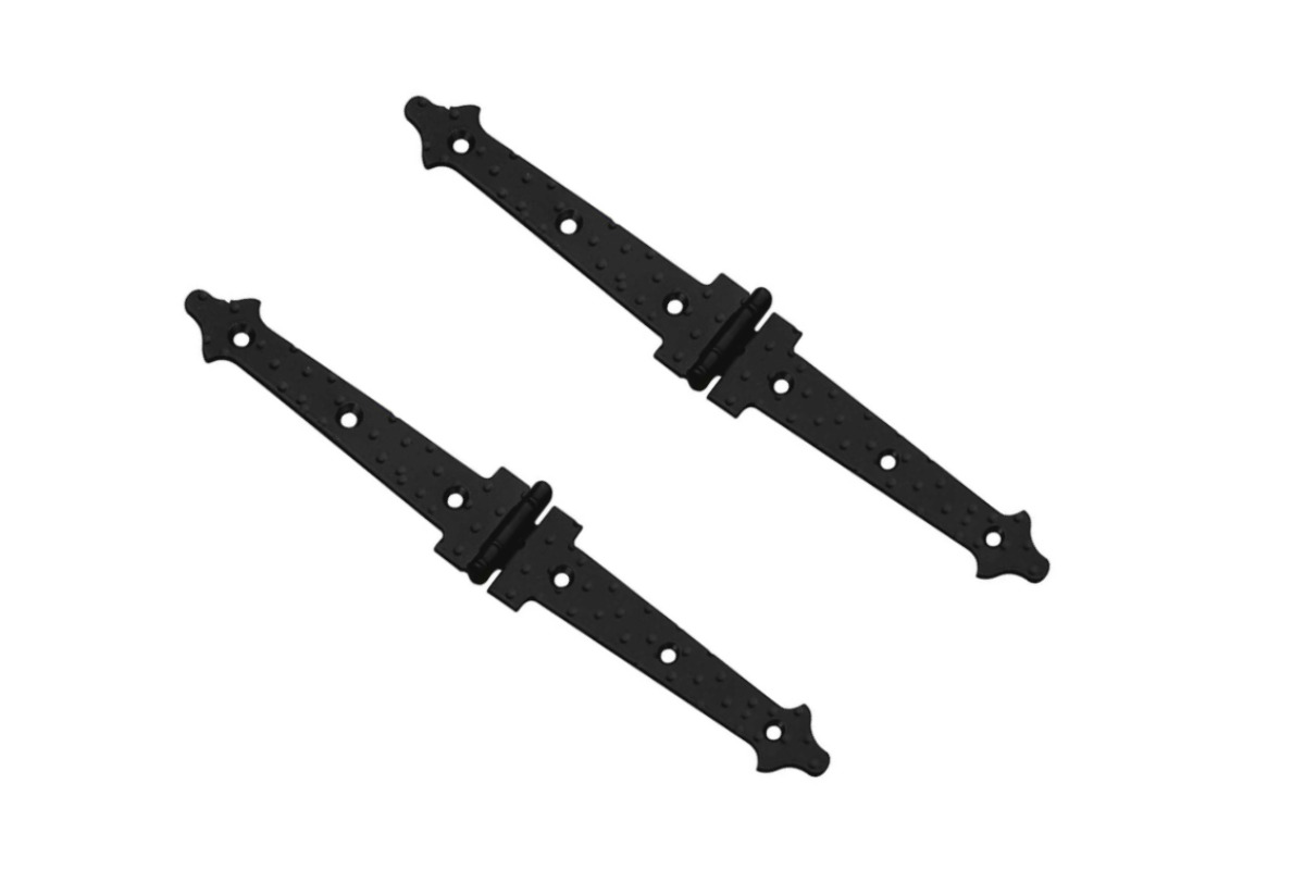 Петля накладная черная AMIG, 552-240х30х1,5 (2), комплект 2 шт. кованая дверная петля covali