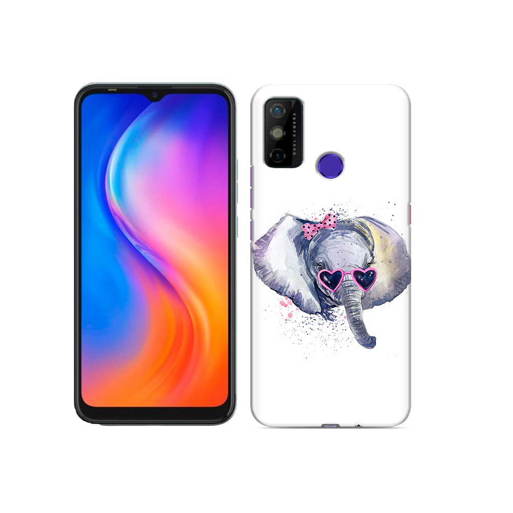 

Чехол MyPads Tocco для Tecno Spark 6 GO слоник в очках, Прозрачный, Tocco