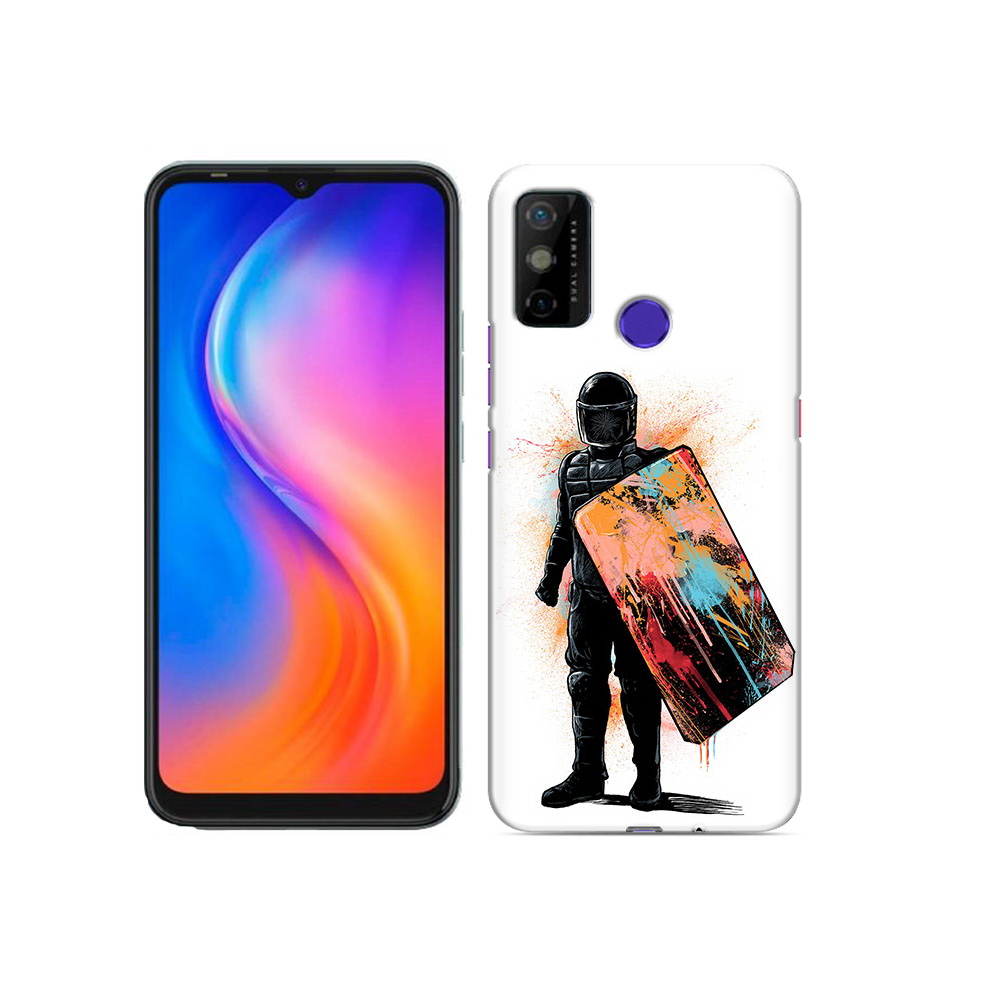 

Чехол MyPads Tocco для Tecno Spark 6 GO солдат с красочным щитом, Прозрачный, Tocco