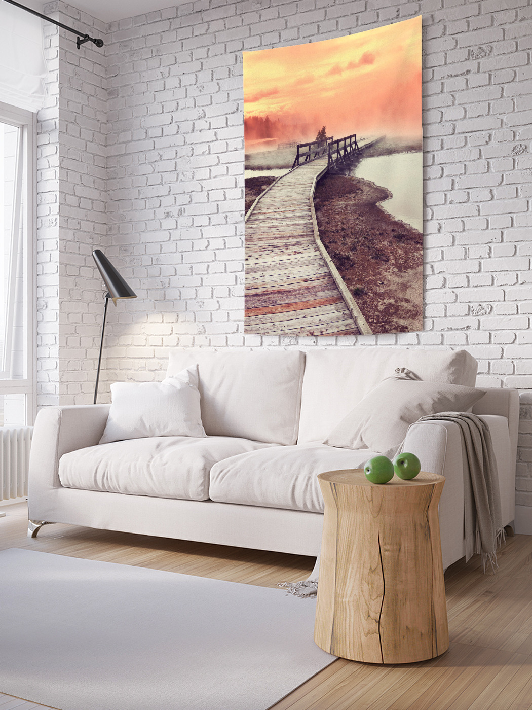 

Вертикальное фотопанно на стену JoyArty За рекой в туман 100x150 см, За рекой в туман