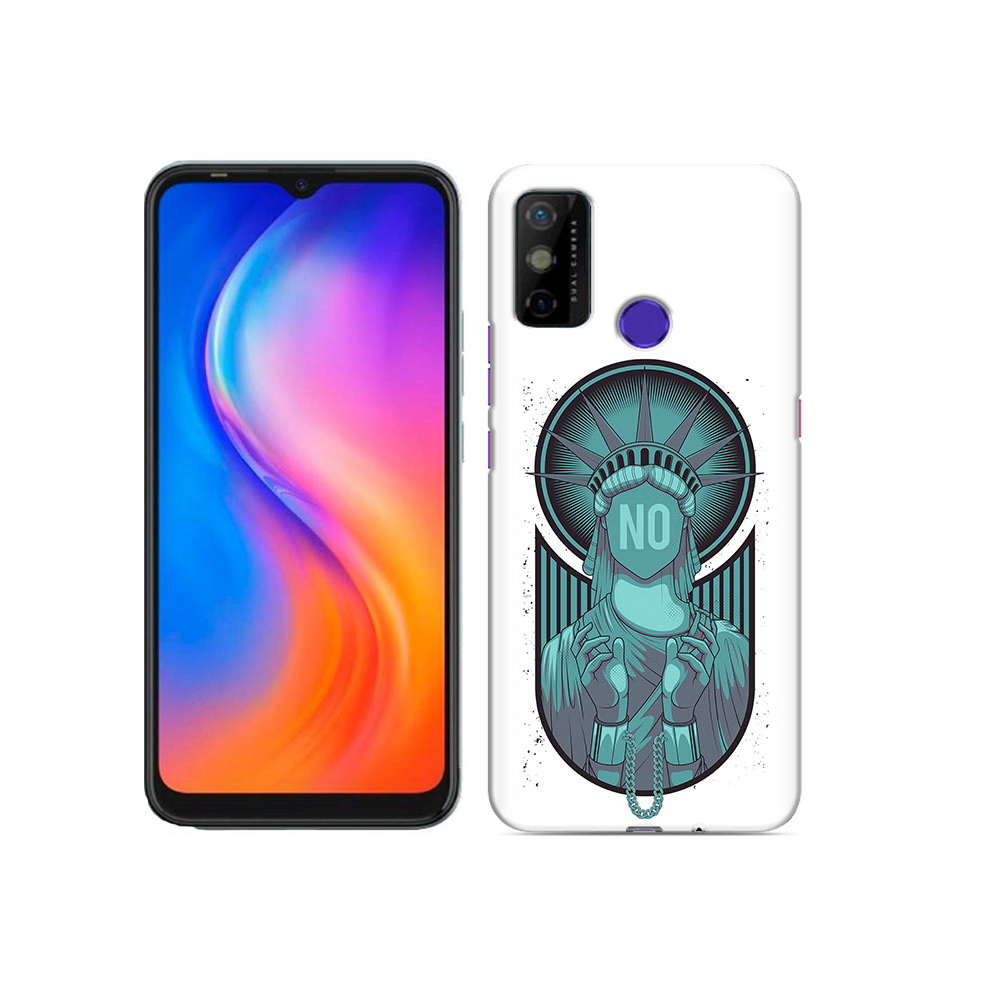 

Чехол MyPads Tocco для Tecno Spark 6 GO статуя свободы зеленый, Прозрачный, Tocco