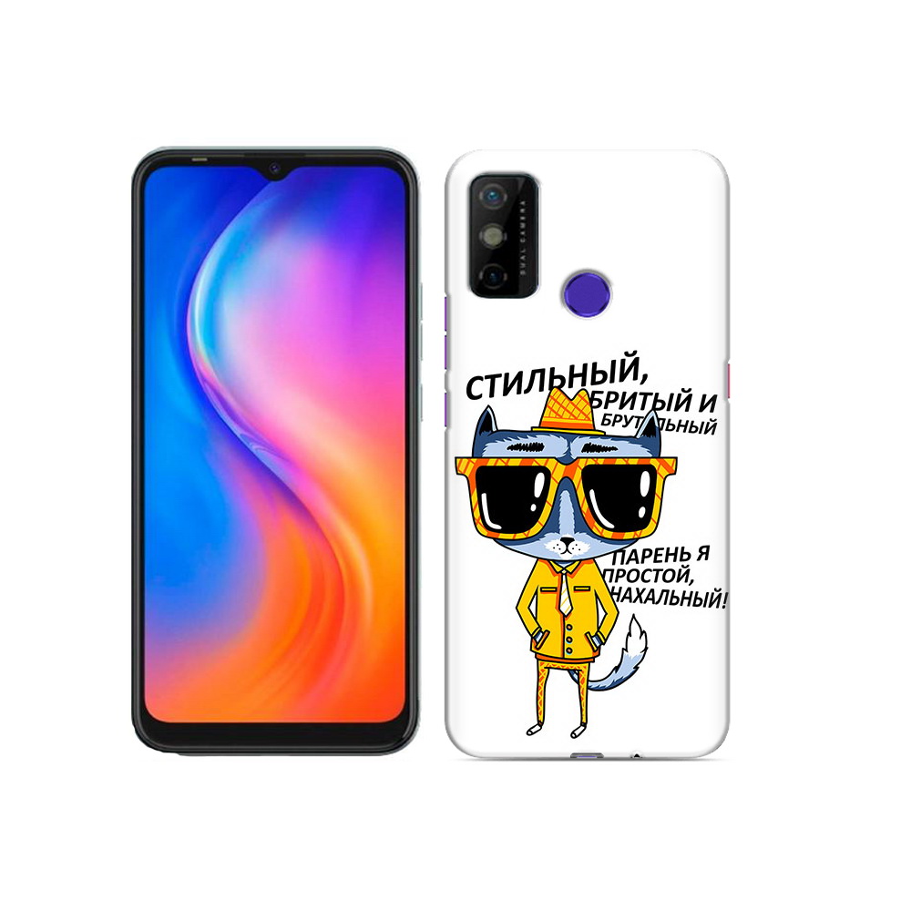

Чехол MyPads Tocco для Tecno Spark 6 GO стильный кот, Прозрачный, Tocco