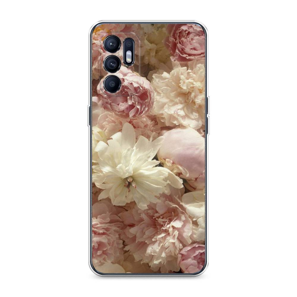 

Чехол Awog на Oppo Reno 6 4G "Пионы светлые", Разноцветный, 257850-8
