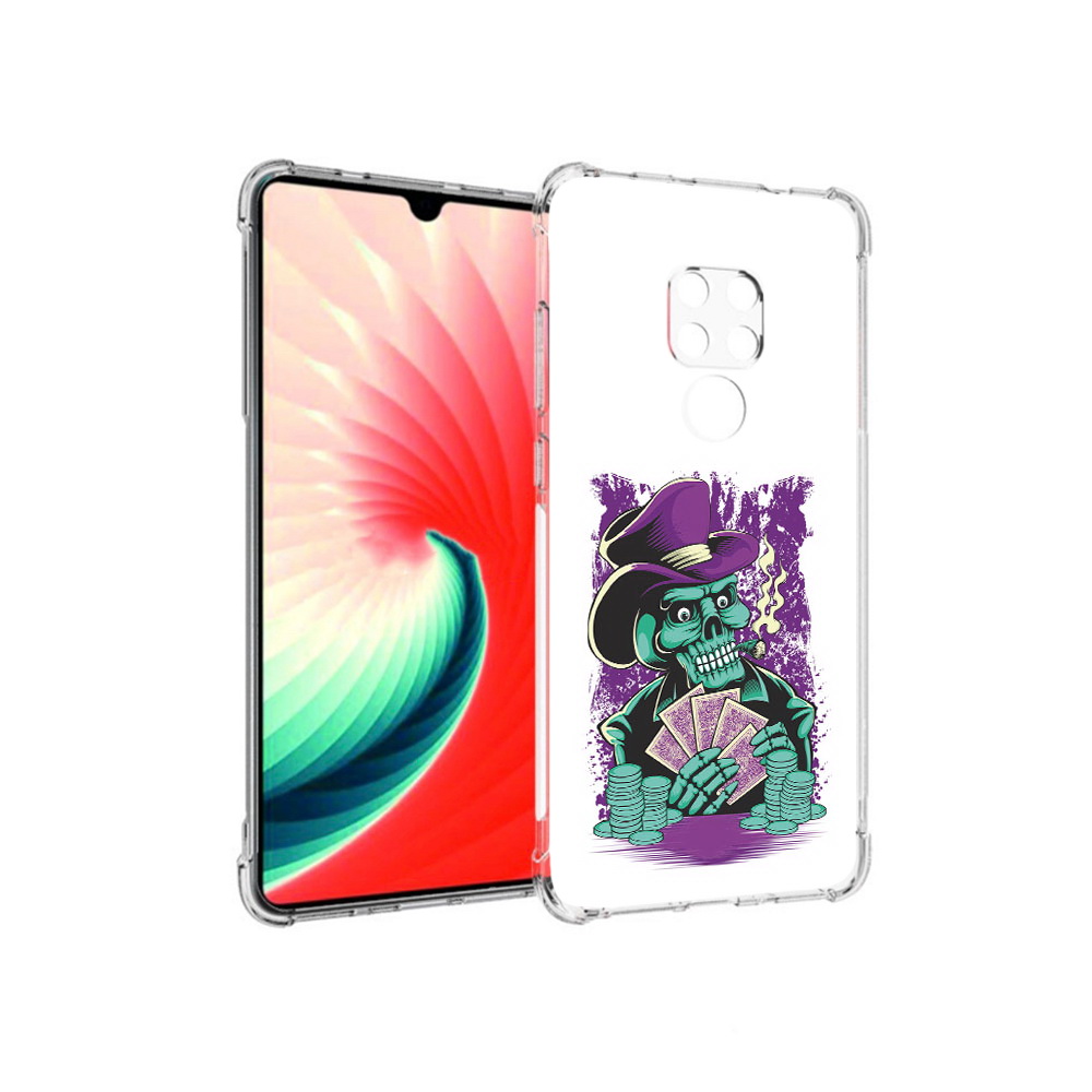 

Чехол MyPads Tocco для Huawei Mate 20 зеленый череп с картами, Прозрачный, Tocco