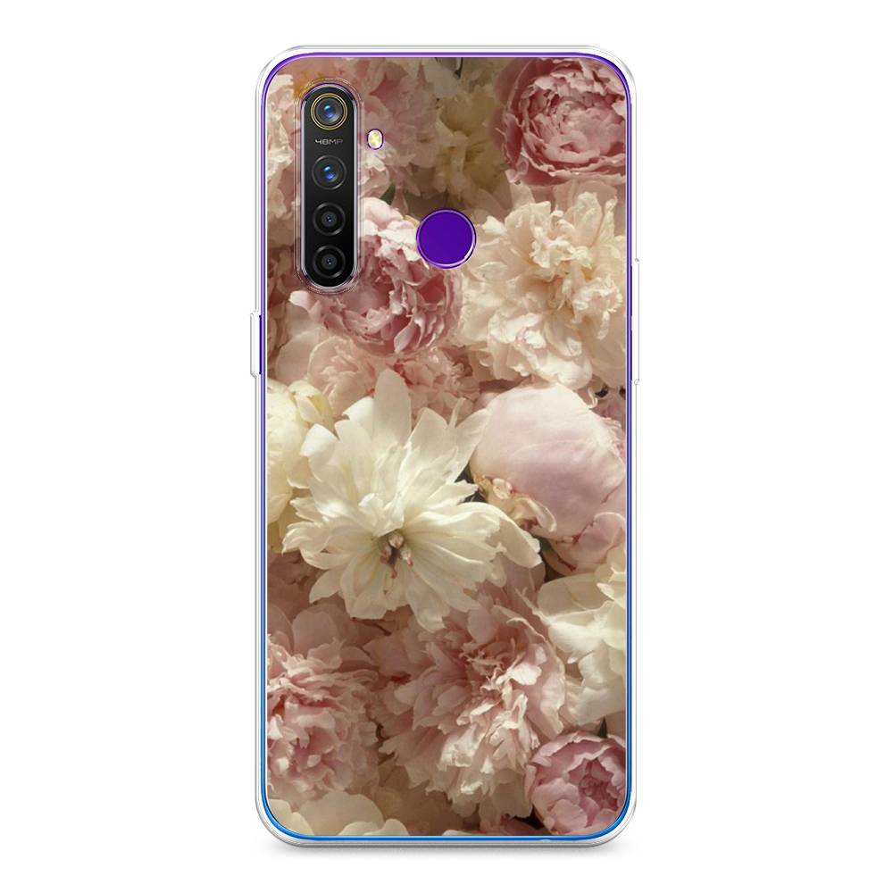 

Чехол Awog на Realme 5 Pro "Пионы светлые", Разноцветный, 251650-8