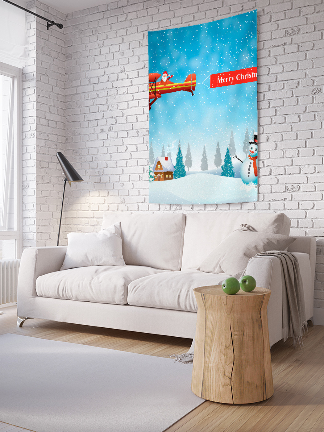 

Вертикальное фотопанно на стену JoyArty Санта спешит 100x150 см, Санта спешит