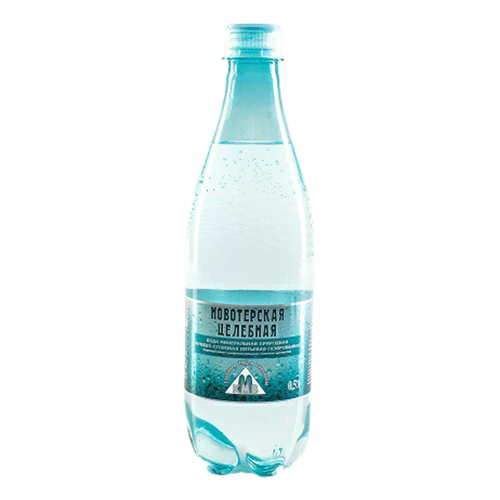 Вода минеральная Новотерская целебная газированная пластик 0.5 л