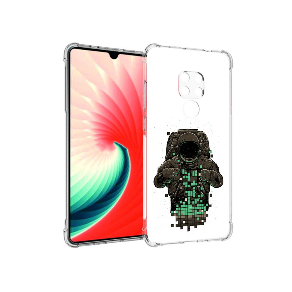 

Чехол MyPads Tocco для Huawei Mate 20 космонавт с пикселями, Прозрачный, Tocco