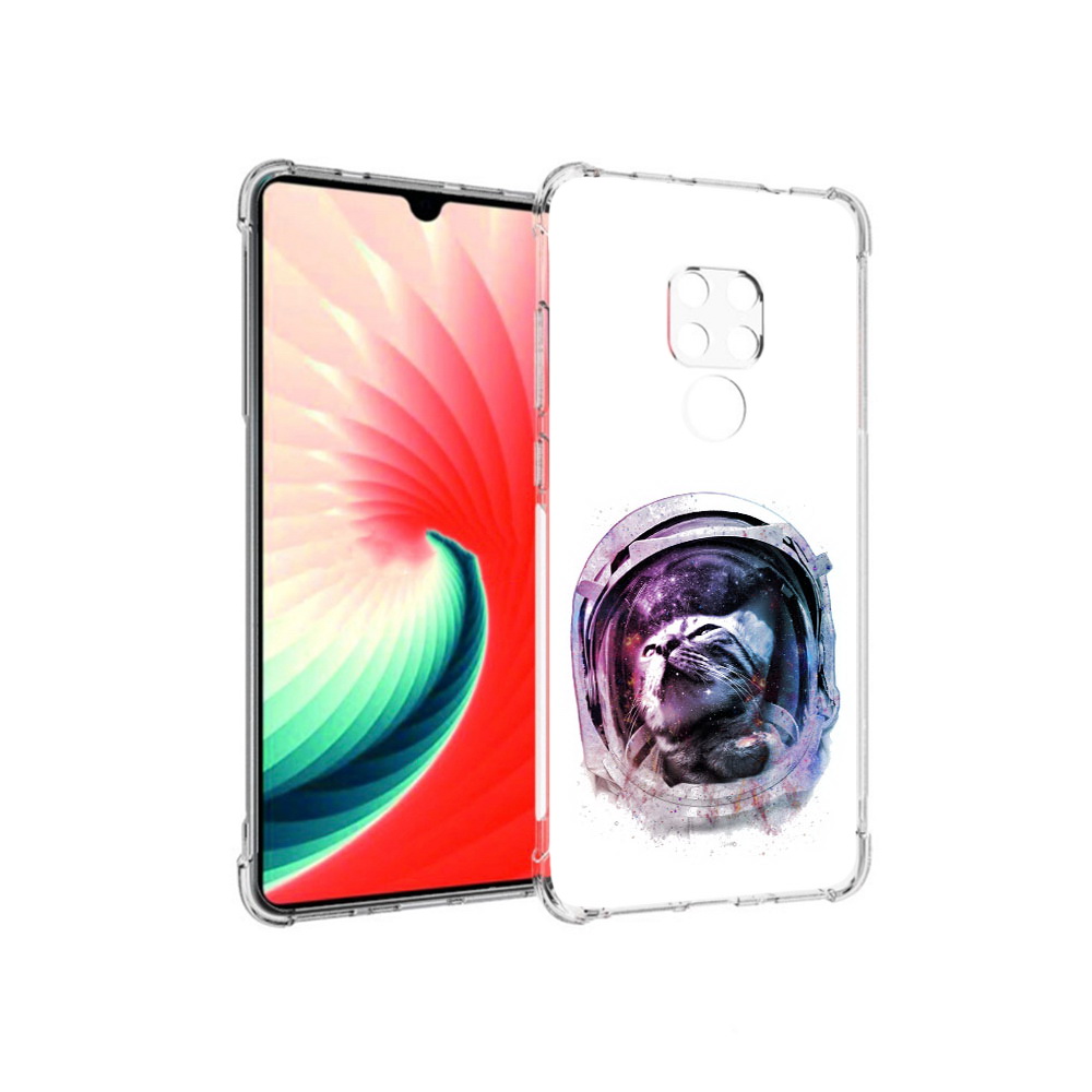 

Чехол MyPads Tocco для Huawei Mate 20 кот в шлеме, Прозрачный, Tocco
