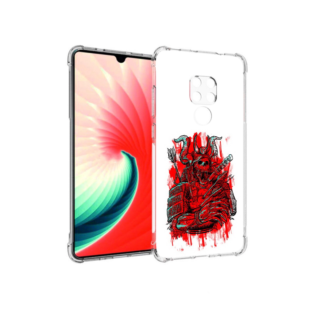 

Чехол MyPads Tocco для Huawei Mate 20 красный скелет воин, Прозрачный, Tocco