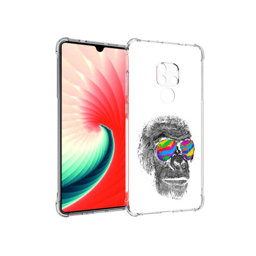 

Чехол MyPads Tocco для Huawei Mate 20 крутая обезьяна в очках, Прозрачный, Tocco