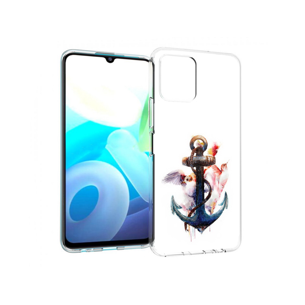

Чехол MyPads Tocco для Vivo Y15s якорь с птицами (PT224456.390.703), Прозрачный, Tocco