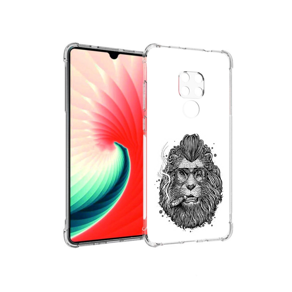 

Чехол MyPads Tocco для Huawei Mate 20 курящий лев, Прозрачный, Tocco