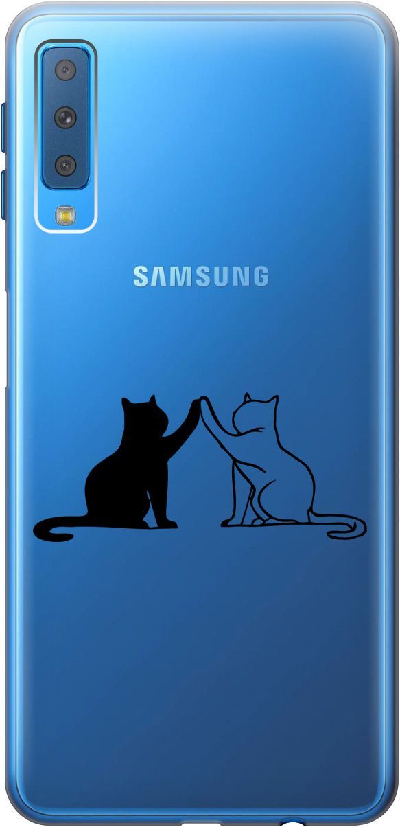 

Чехол на Samsung Galaxy A7 (2018) с принтом "Cats" прозрачный, Прозрачный;черный, 5396