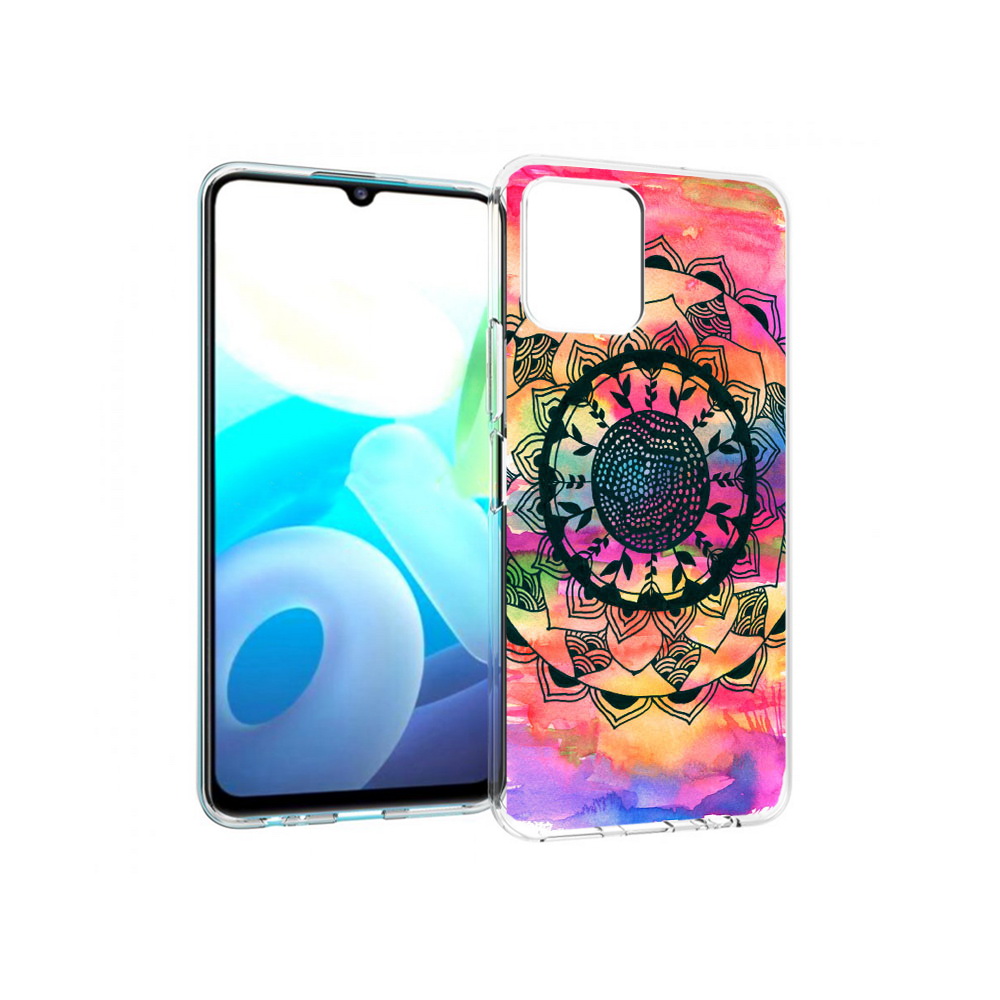 

Чехол MyPads Tocco для Vivo Y15s яркая абстракция круглый цветок (PT224456.390.704), Прозрачный, Tocco