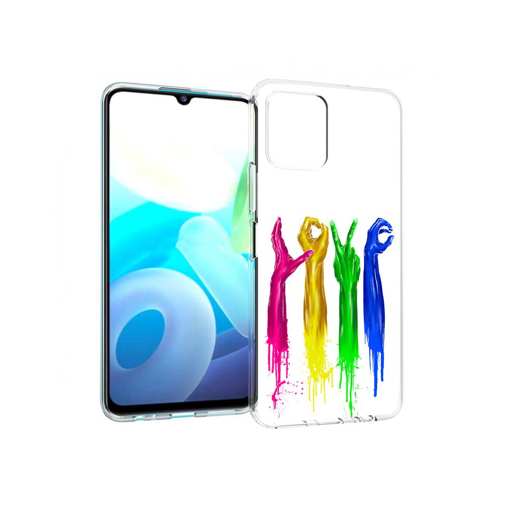 

Чехол MyPads Tocco для Vivo Y15s яркие руки love (PT224456.390.707), Прозрачный, Tocco