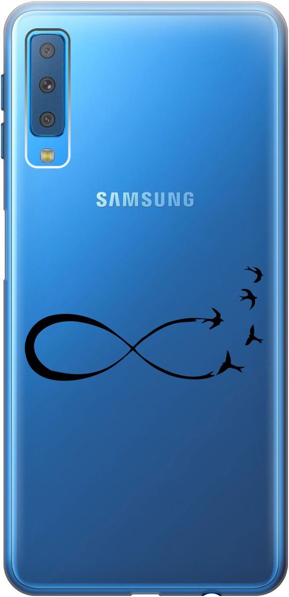 

Чехол на Samsung Galaxy A7 (2018) с принтом "Infinity" прозрачный, Прозрачный;черный, 5396
