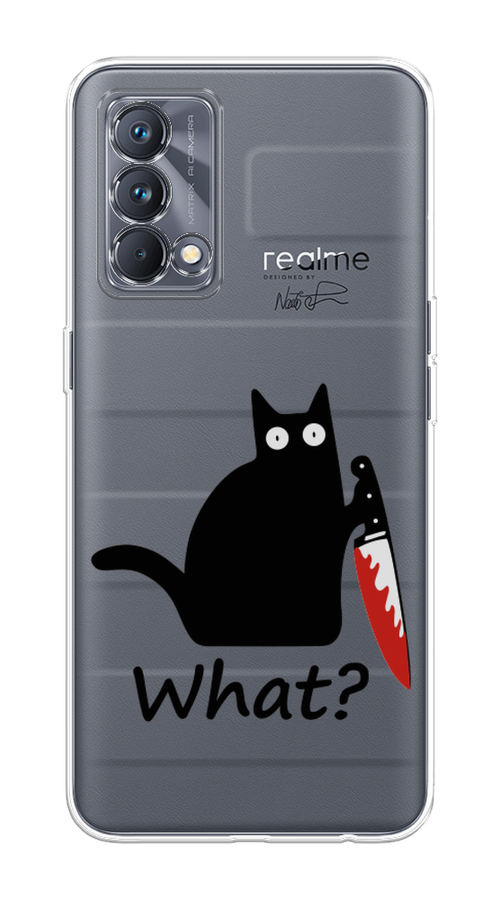 

Чехол на Realme GT Master Edition "Котик с ножом", Черный;красный, 2510450-6