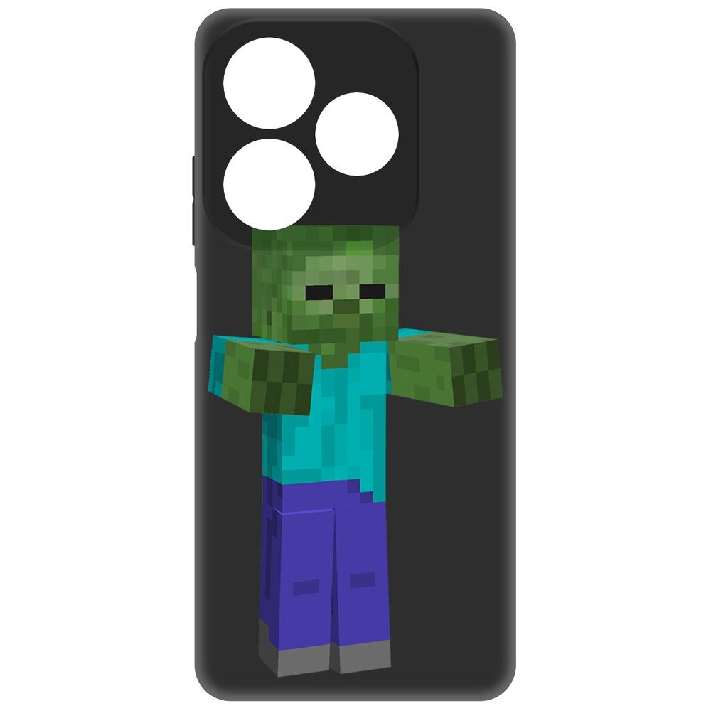 

Чехол-накладка Krutoff Soft Case Minecraft-Гигант для Itel P55 черный