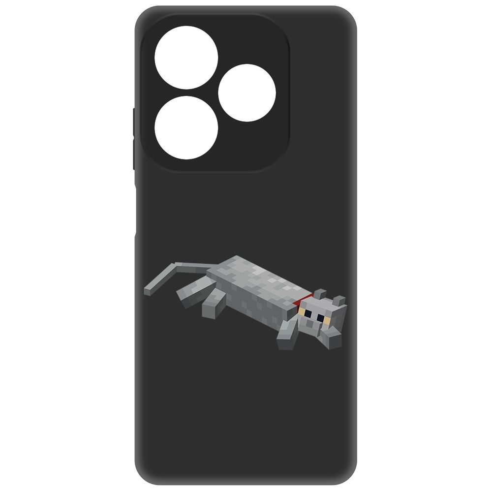 

Чехол-накладка Krutoff Soft Case Minecraft-Кошка для Itel P55 черный