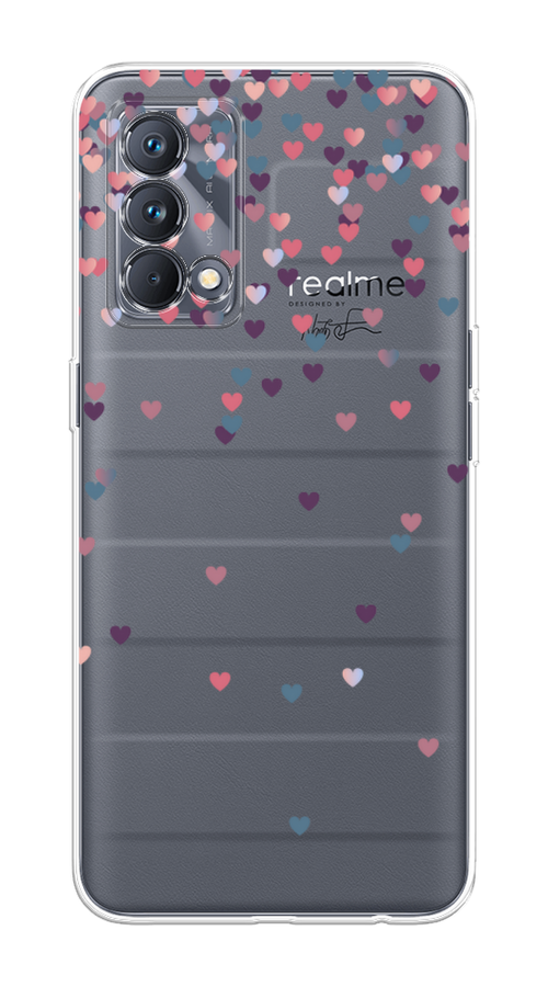 

Чехол на Realme GT Master Edition "Посыпка сердечки", Розовый;фиолетовый, 2510450-3