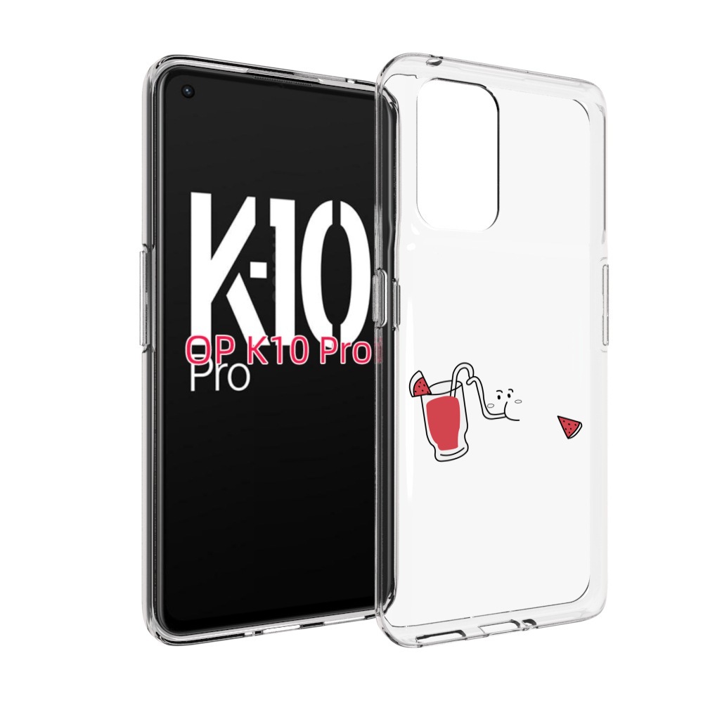 

Чехол MyPads арбузный-напиток для OPPO K10 Pro, Прозрачный, Tocco