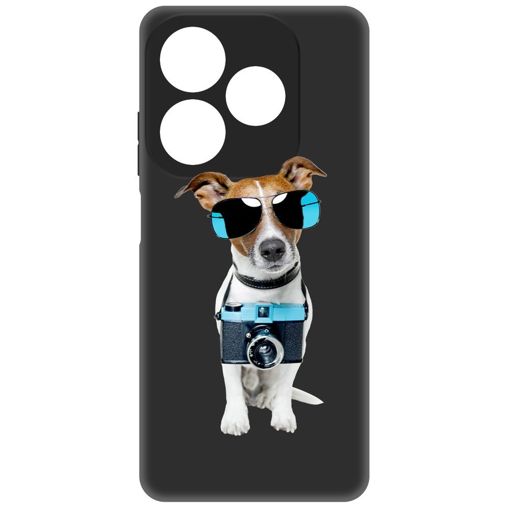 

Чехол-накладка Krutoff Soft Case Пес-турист для Itel P55 черный