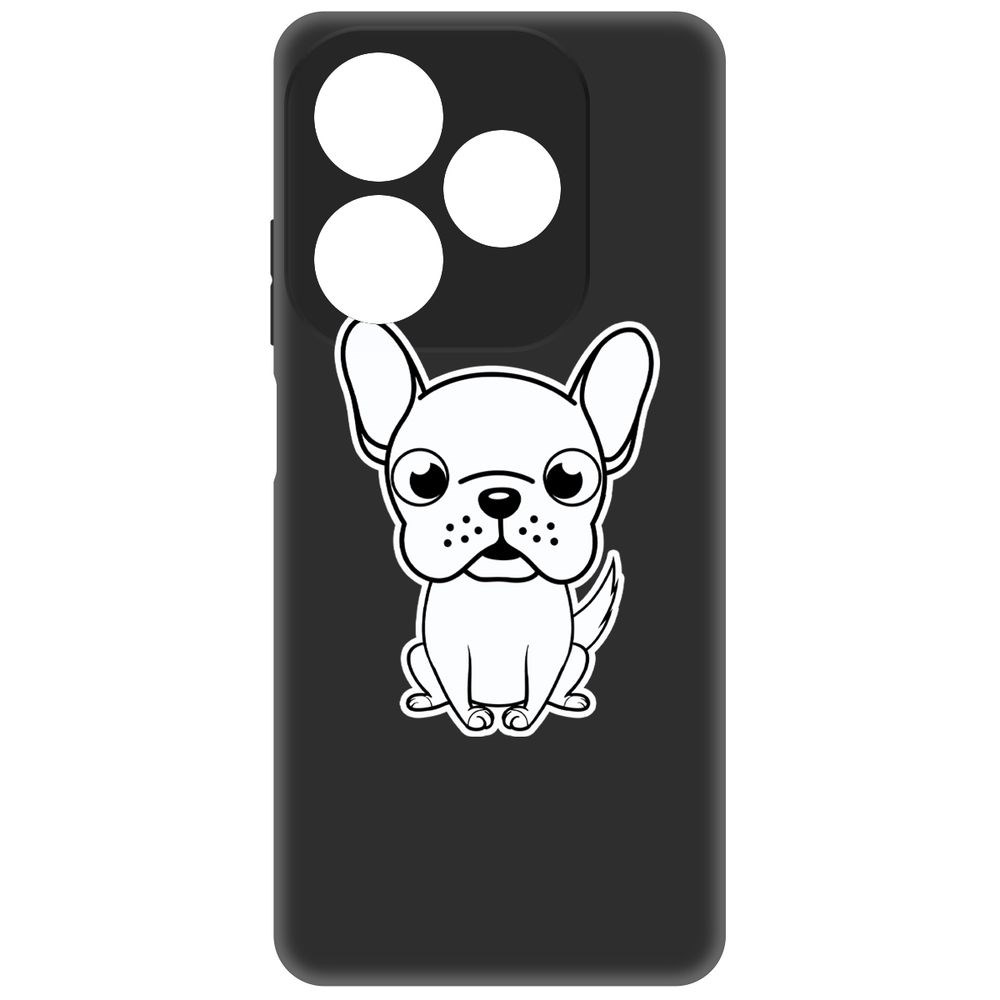 

Чехол-накладка Krutoff Soft Case Черно-белый щенок для Itel P55 черный