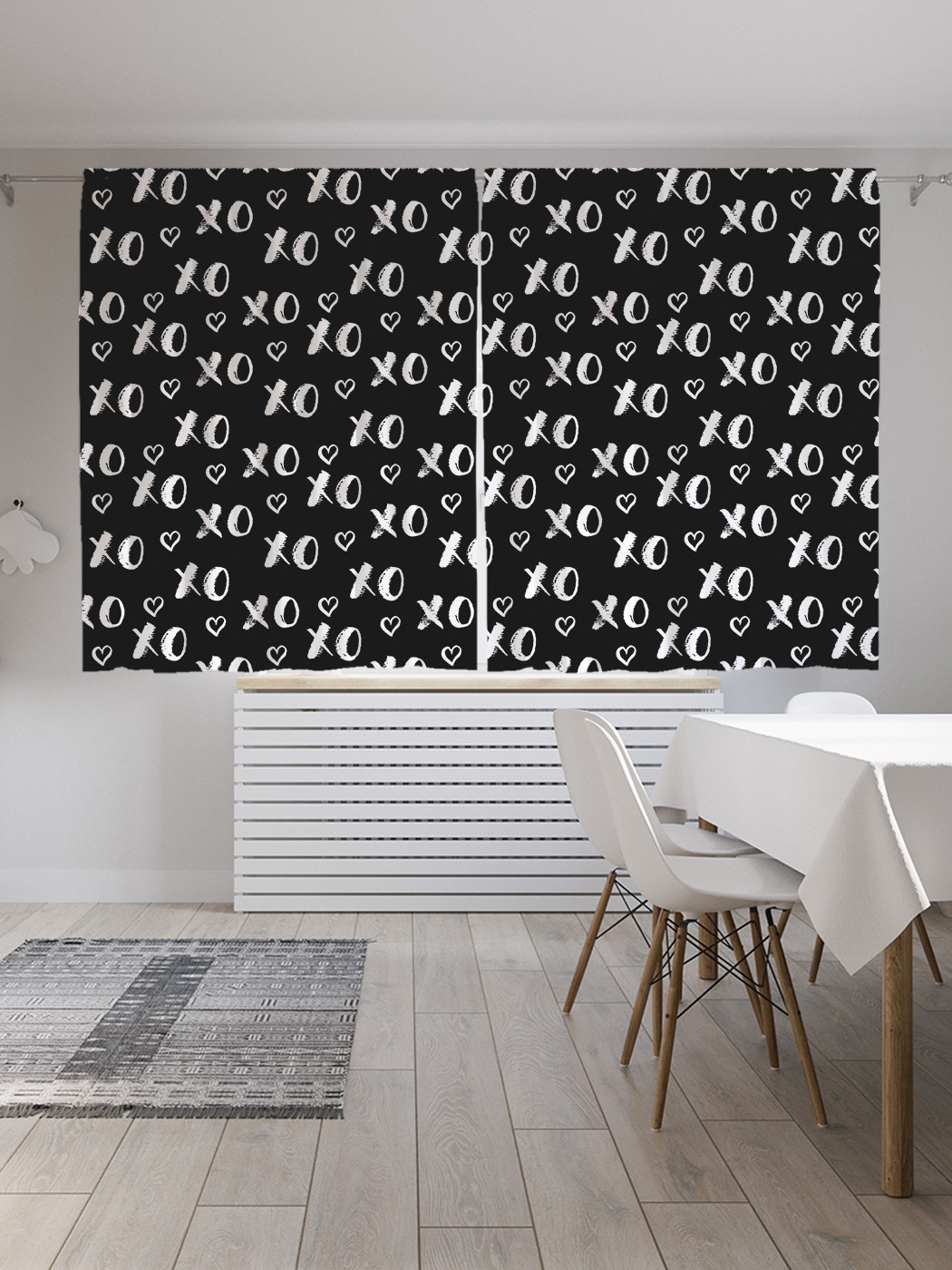 

Классические шторы JoyArty "Игра в крестики-нолики", Oxford DeLux, 2 полотна 145x180 см, Игра в крестики-нолики