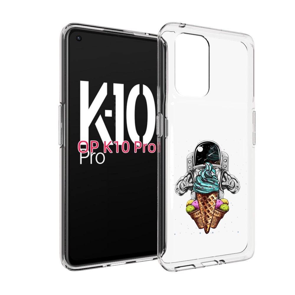 

Чехол MyPads астронавт-любит-мороженное для OPPO K10 Pro, Прозрачный, Tocco