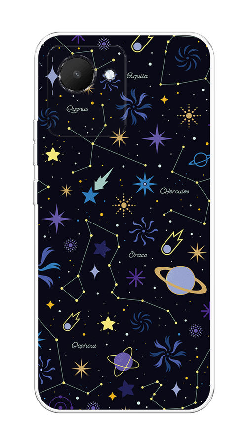 

Чехол на Realme C30 "Цветной космос", Желтый, 2510550-2