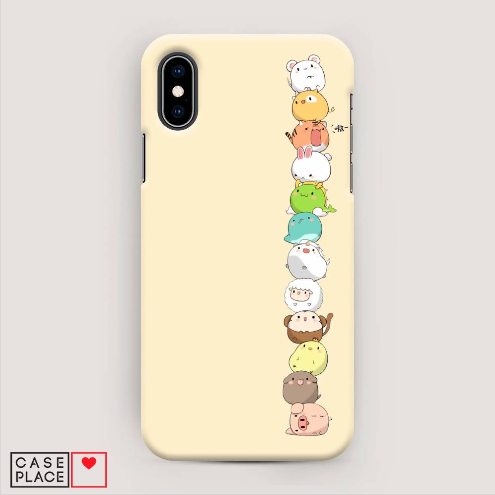 

Пластиковый чехол "Питомцы Чиби" на Apple iPhone X (10), 11020-1