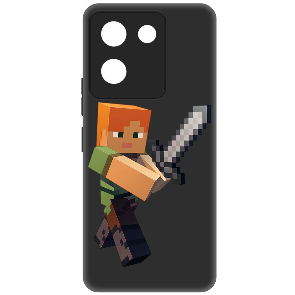 

Чехол-накладка Krutoff Soft Case Minecraft-Алекс для Vivo Y27s черный