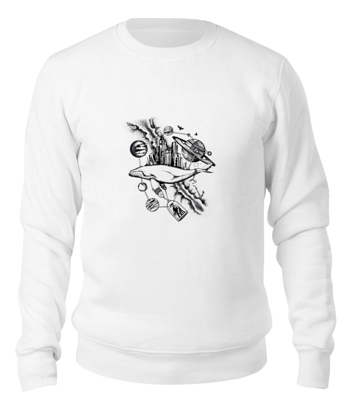 

Свитшот унисекс Printio The megapolis whale белый M, The megapolis whale