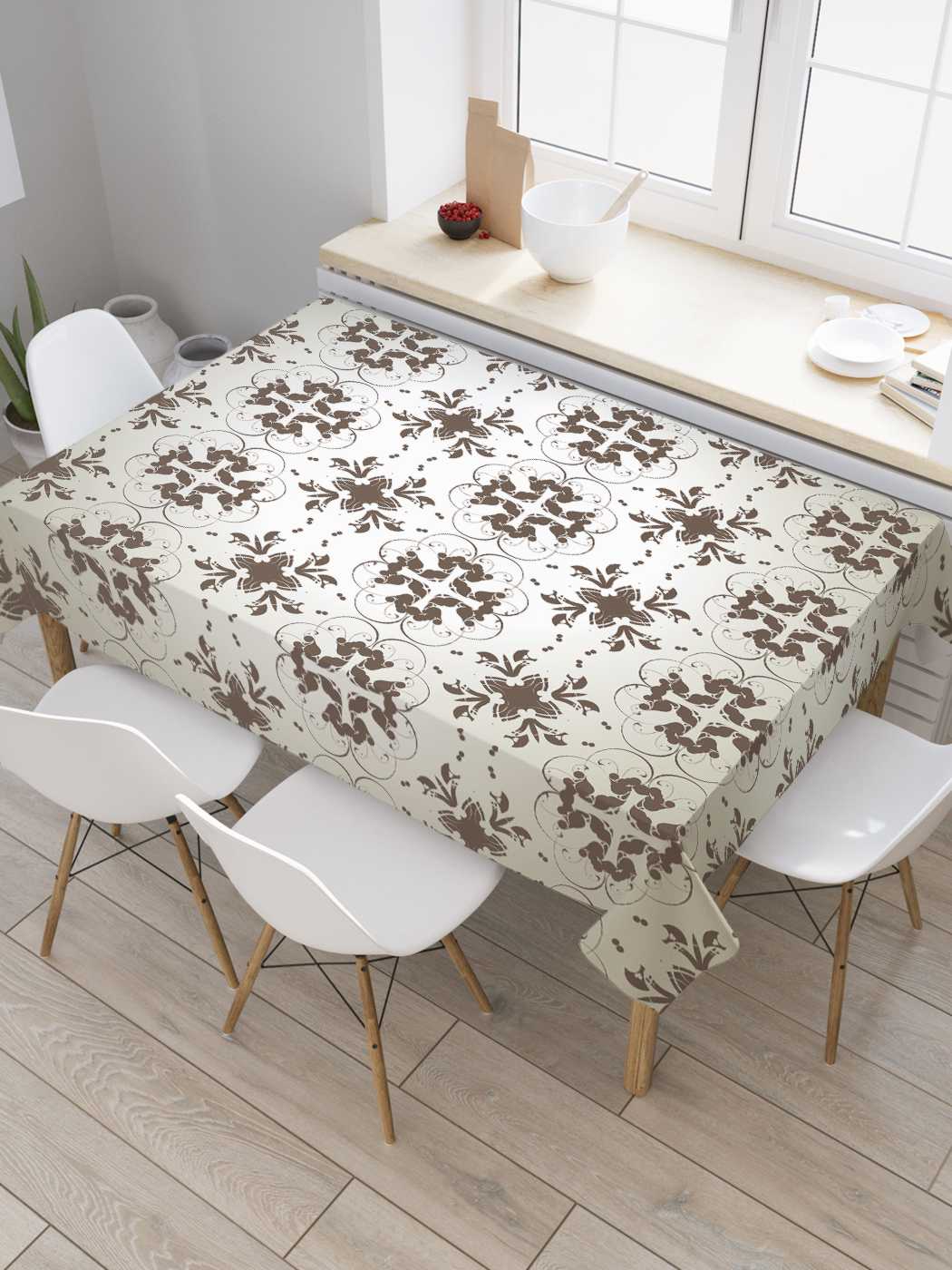 

Скатерть прямоугольная JoyArty "Винтажные кресты" из сатена, 180x145 см, Серый, Винтажные кресты