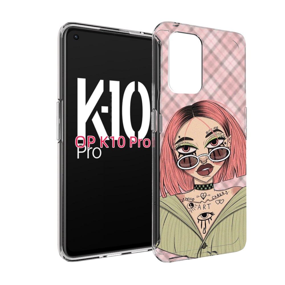 

Чехол MyPads бунтарка-девочка для OPPO K10 Pro, Прозрачный, Tocco