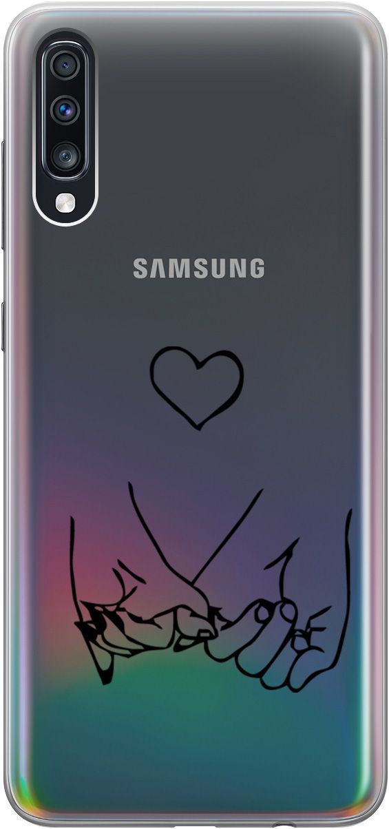 

Чехол на Samsung Galaxy A70/A70s "Lovers Hands" прозрачный, Прозрачный;черный, 5398