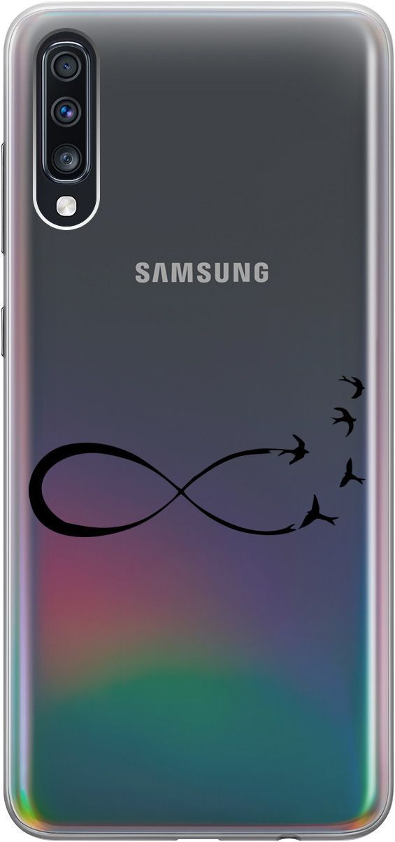 

Чехол на Samsung Galaxy A70/A70s с принтом "Infinity" прозрачный, Прозрачный;черный, 5398